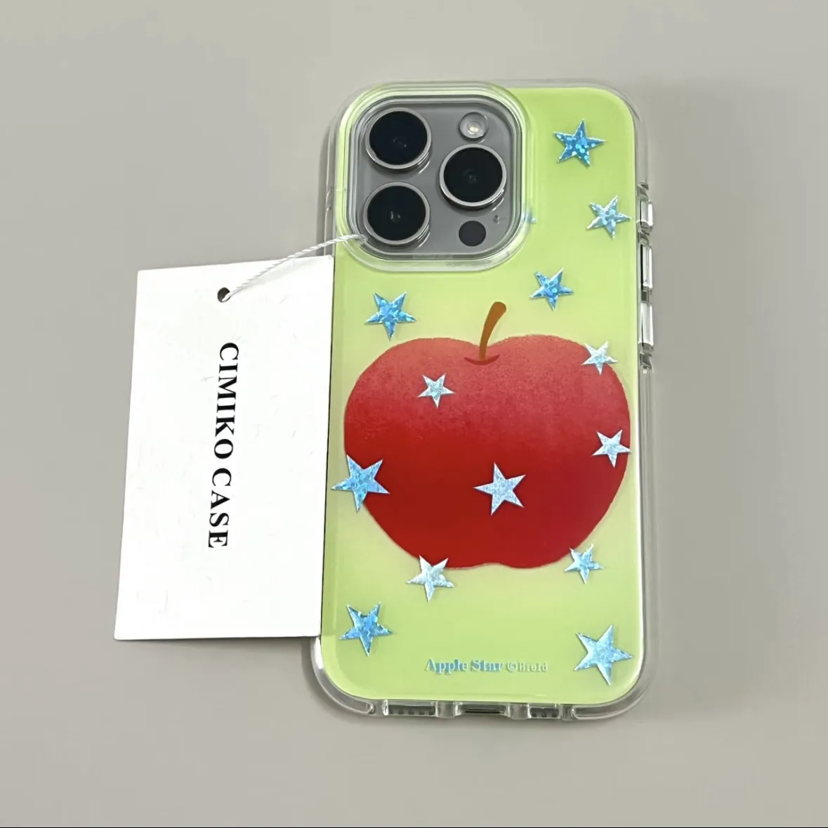 Phone Cases Blue - Ins Blue Star Red Apple Cartoon