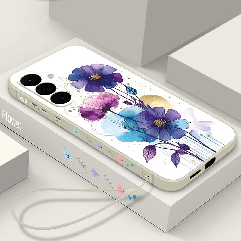 Phone Cases For Samsung S22 - Creative Flower Lanyard Phone Case For