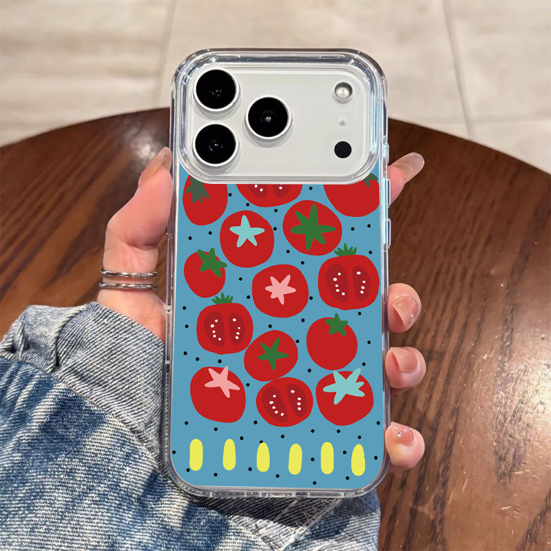 Phone Cases Blue - Simple Blue Background Tomato Polka Dot