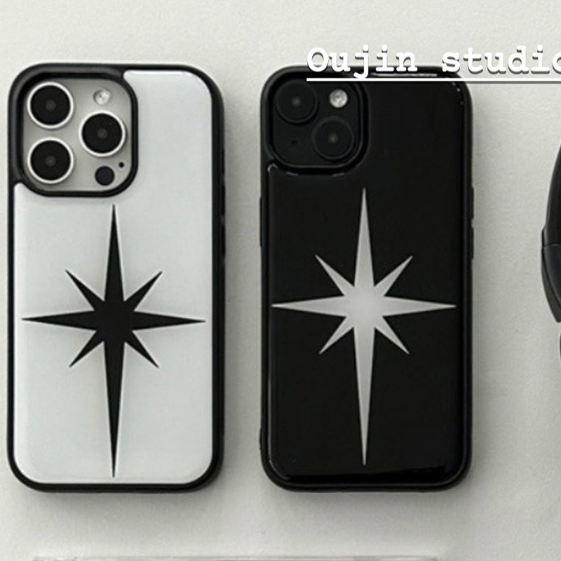Phone Cases Trending - Korean Fashion Black & White Star