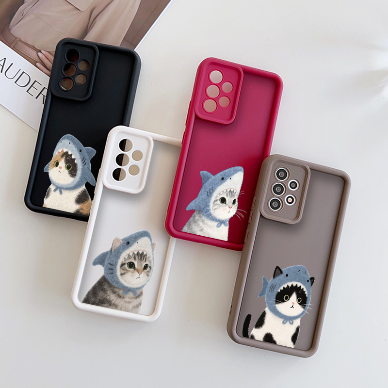 Phone Cases Oppo - Cute Cartoon Animal Shark Cat Couple