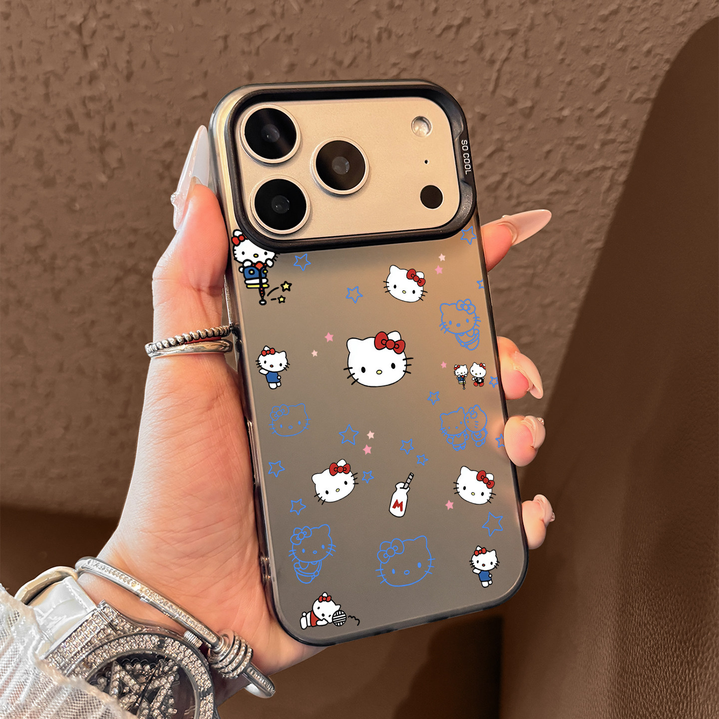 Cute Blue Hello Kitty Pattern  - Phone Cases Blue reseña y precio