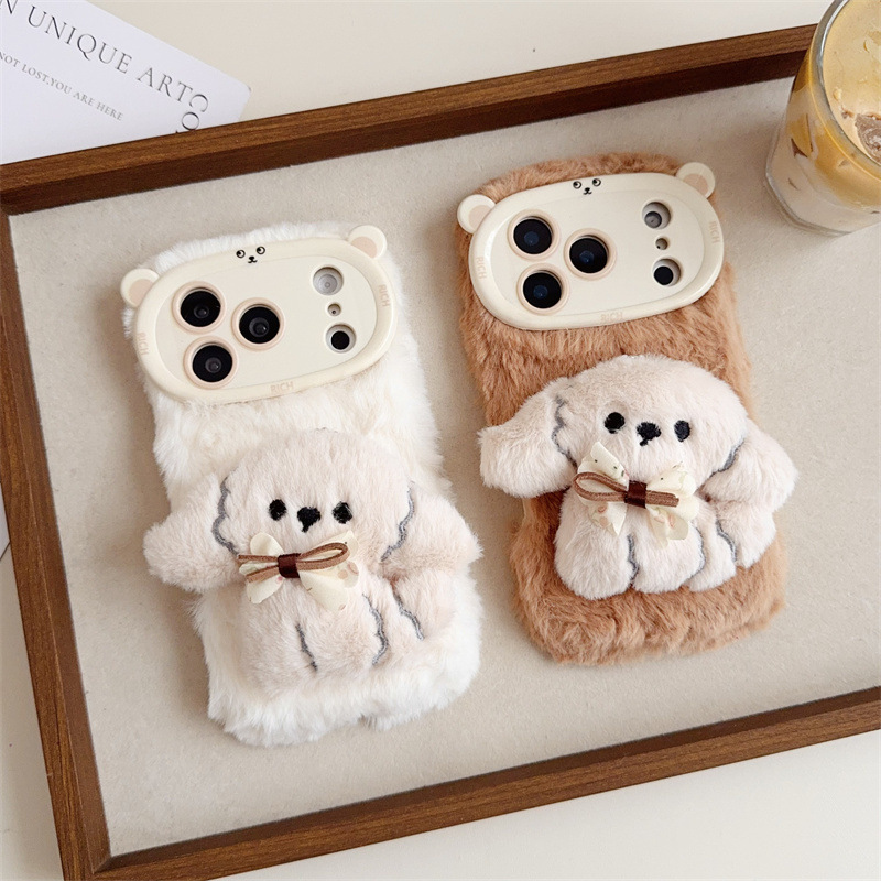 3D Cartoon Bowknot Puppy Warm  - Phone Cases Bulk reseña y precio