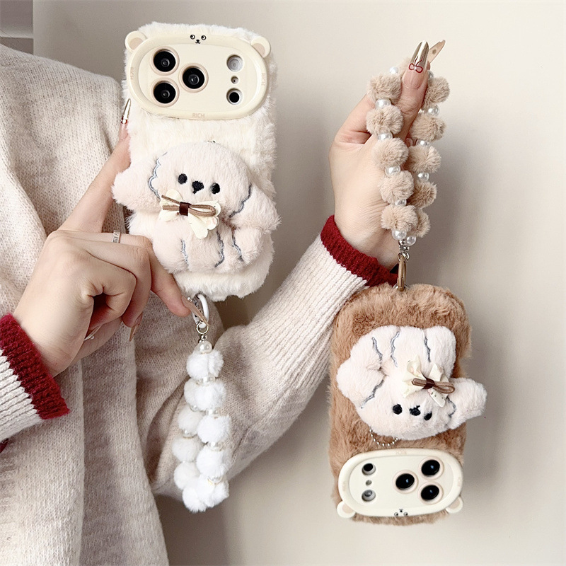 3D Cartoon Bowknot Puppy Warm  - Phone Cases Bulk reseña y precio