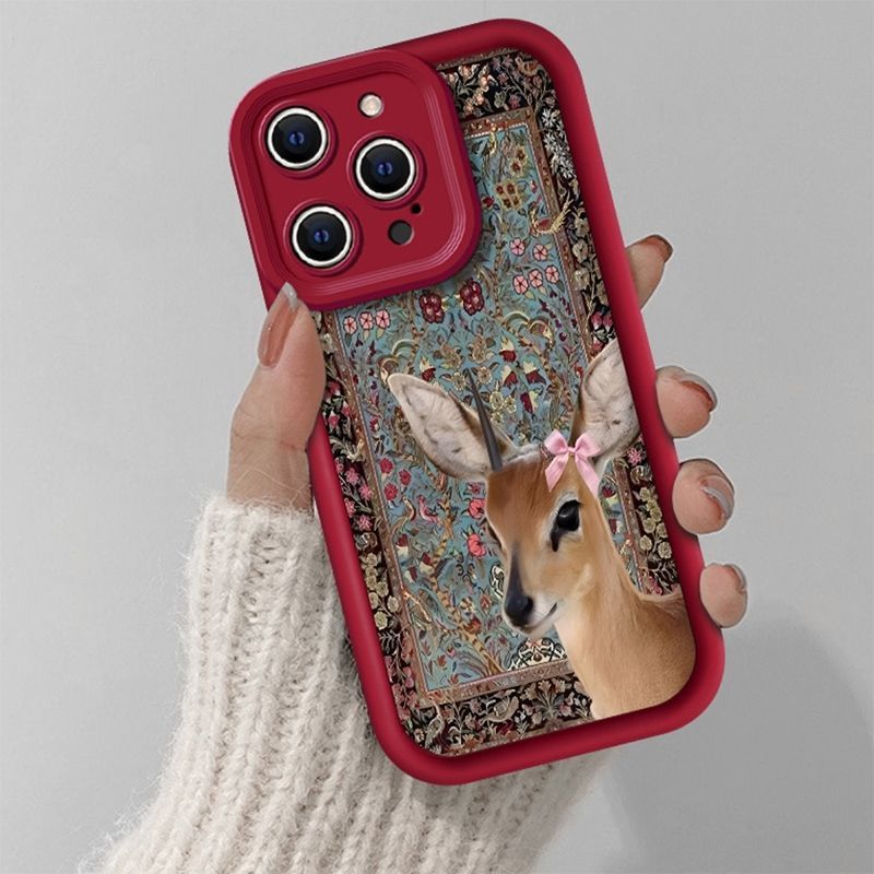 Wine Red Tapestry Deer Print C - Phone Cases Red Deer reseña y precio