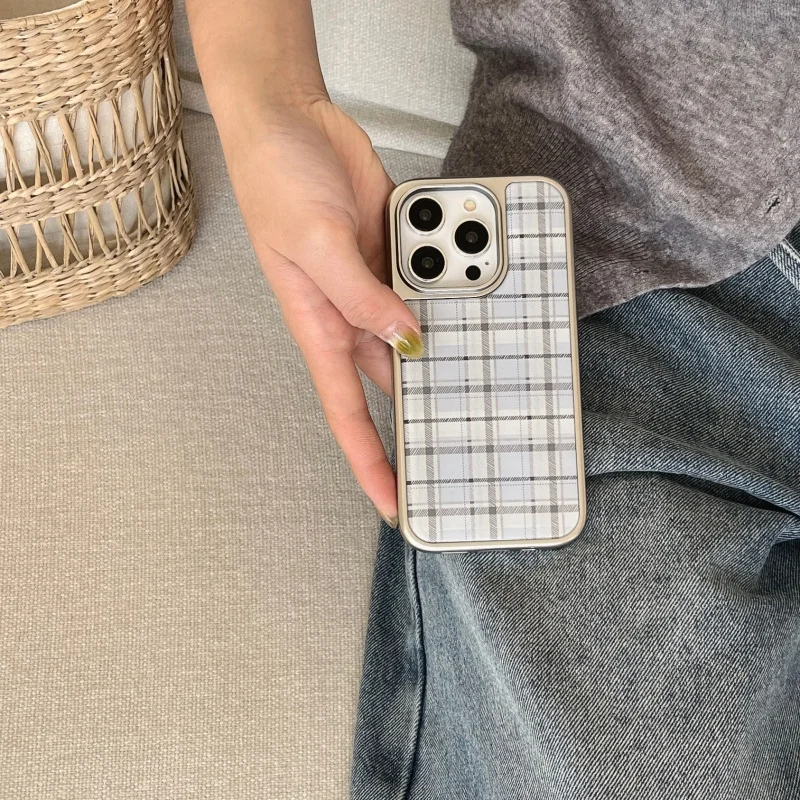 Korean Ins Epoxy Blue Plaid Pa - Phone Cases Blue reseña y precio