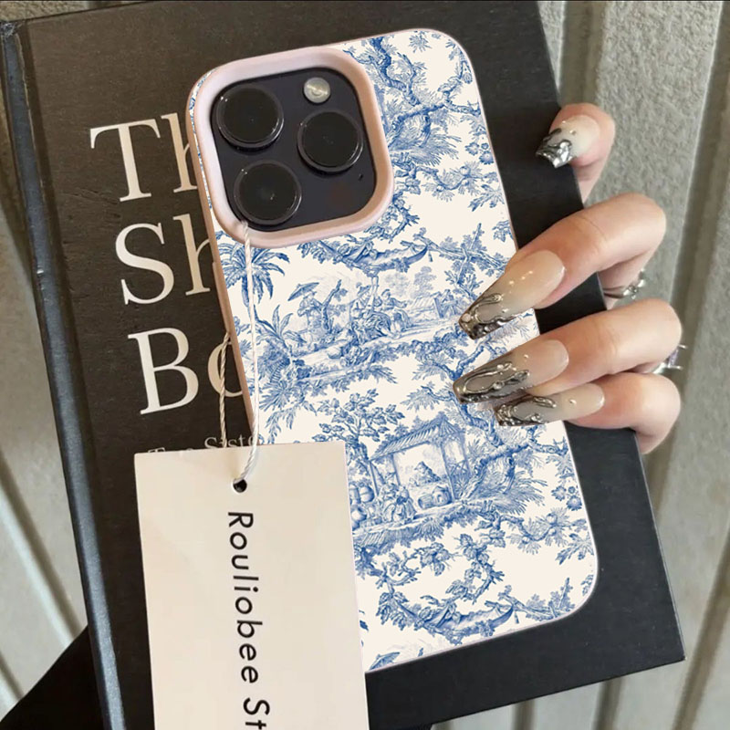 Fashion Blue White Porcelain P - Phone Cases Blue reseña y precio