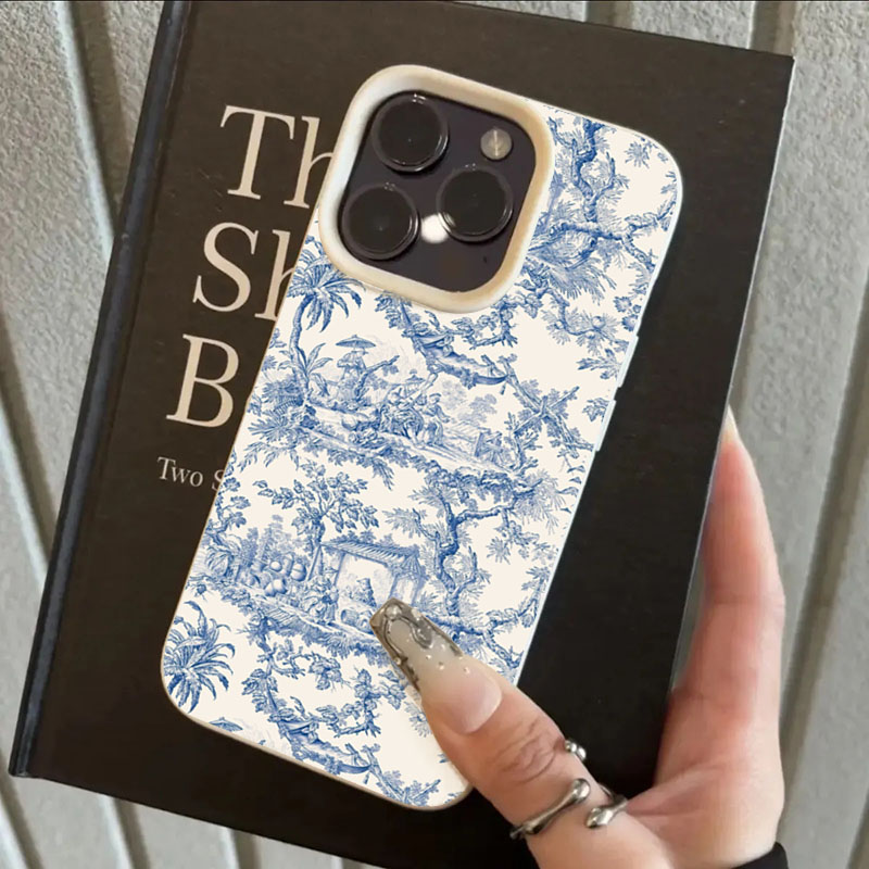 Fashion Blue White Porcelain P - Phone Cases Blue reseña y precio