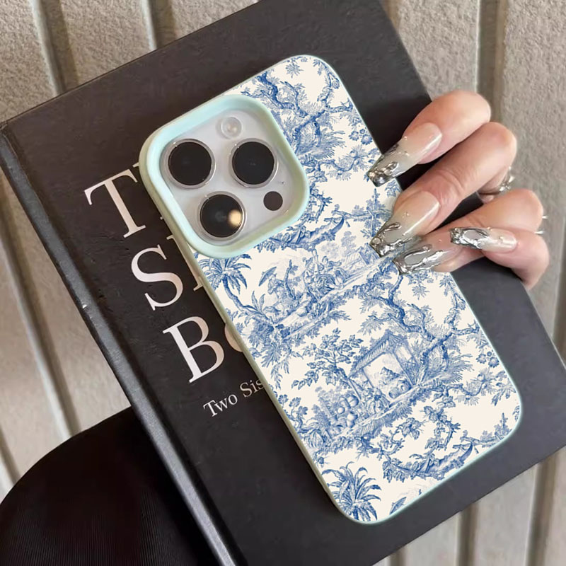 Fashion Blue White Porcelain P - Phone Cases Blue reseña y precio