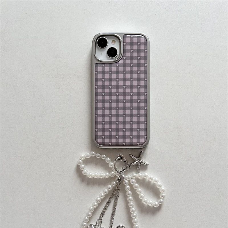 Pink Purple Heart-Shaped Check - Phone Cases Girls reseña y precio