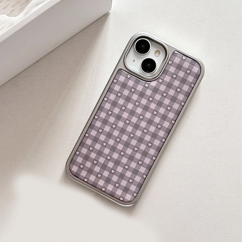 Pink Purple Heart-Shaped Check - Phone Cases Girls reseña y precio