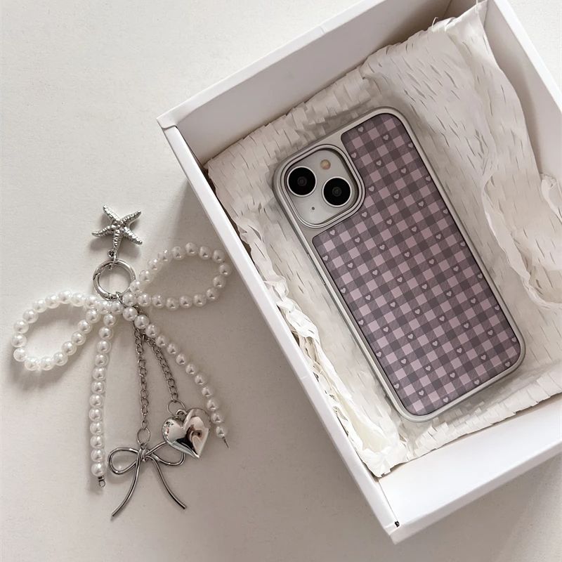 Pink Purple Heart-Shaped Check - Phone Cases Girls reseña y precio