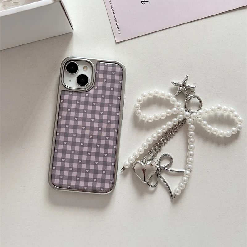 Pink Purple Heart-Shaped Check - Phone Cases Girls reseña y precio