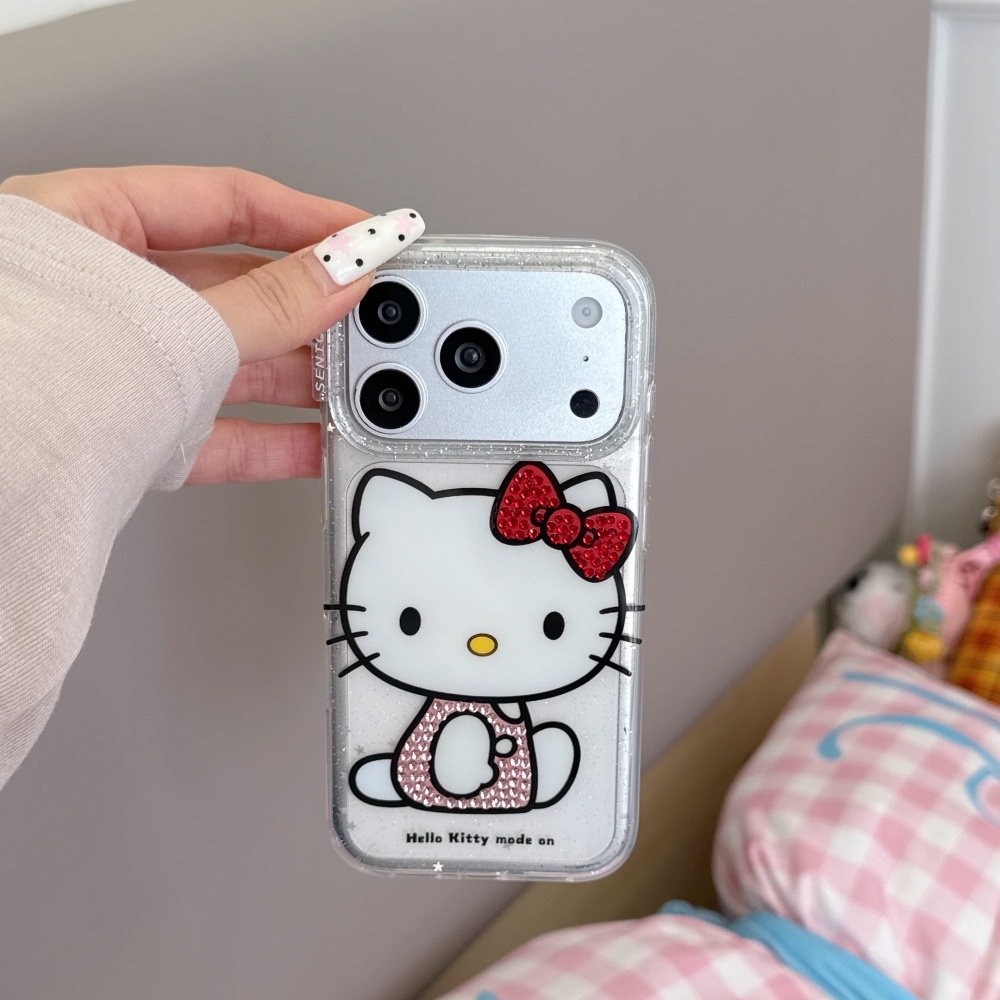 Cute 3D Rhinestone KT Phone Ca - Glitter Shockproof Case reseña y precio