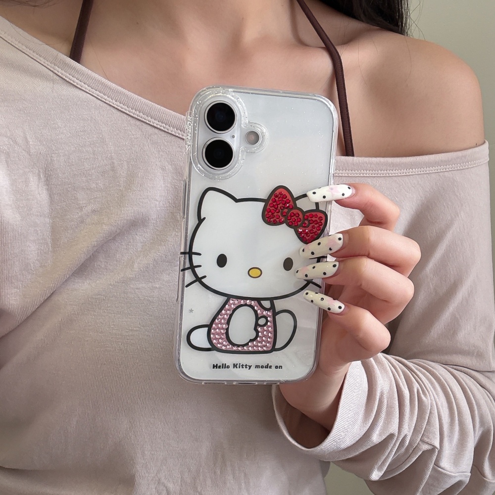 Cute 3D Rhinestone KT Phone Ca - Glitter Shockproof Case reseña y precio