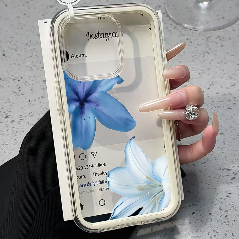 Blue Lily Flower Clear Phone C - Phone Cases Blue reseña y precio