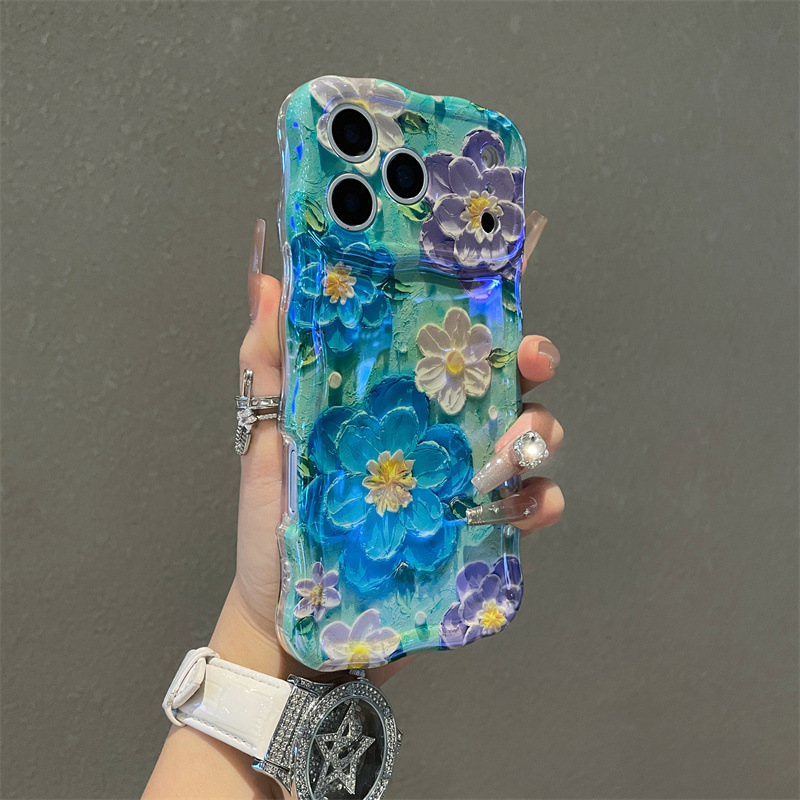 Luxury Blue Light Oil Painting - Phone Cases Blue reseña y precio
