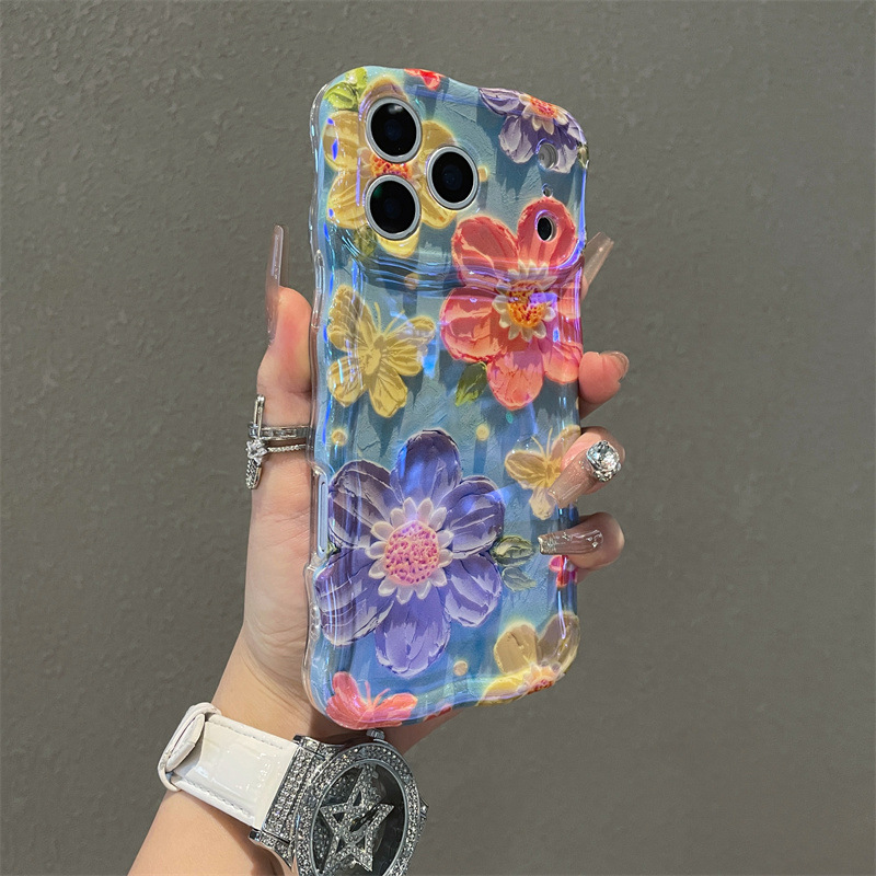 Luxury Blue Light Oil Painting - Phone Cases Blue reseña y precio