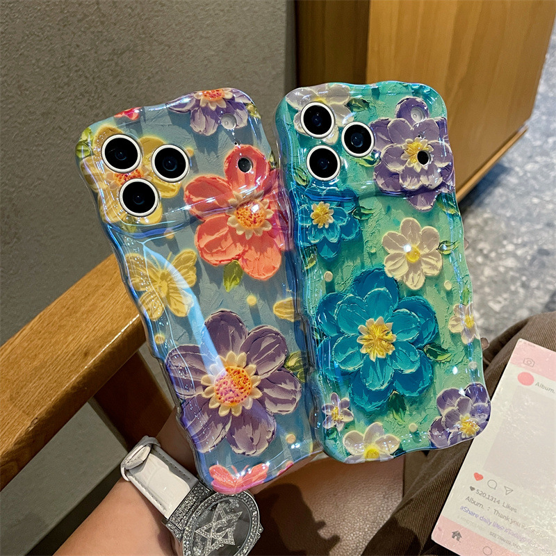 Luxury Blue Light Oil Painting - Phone Cases Blue reseña y precio