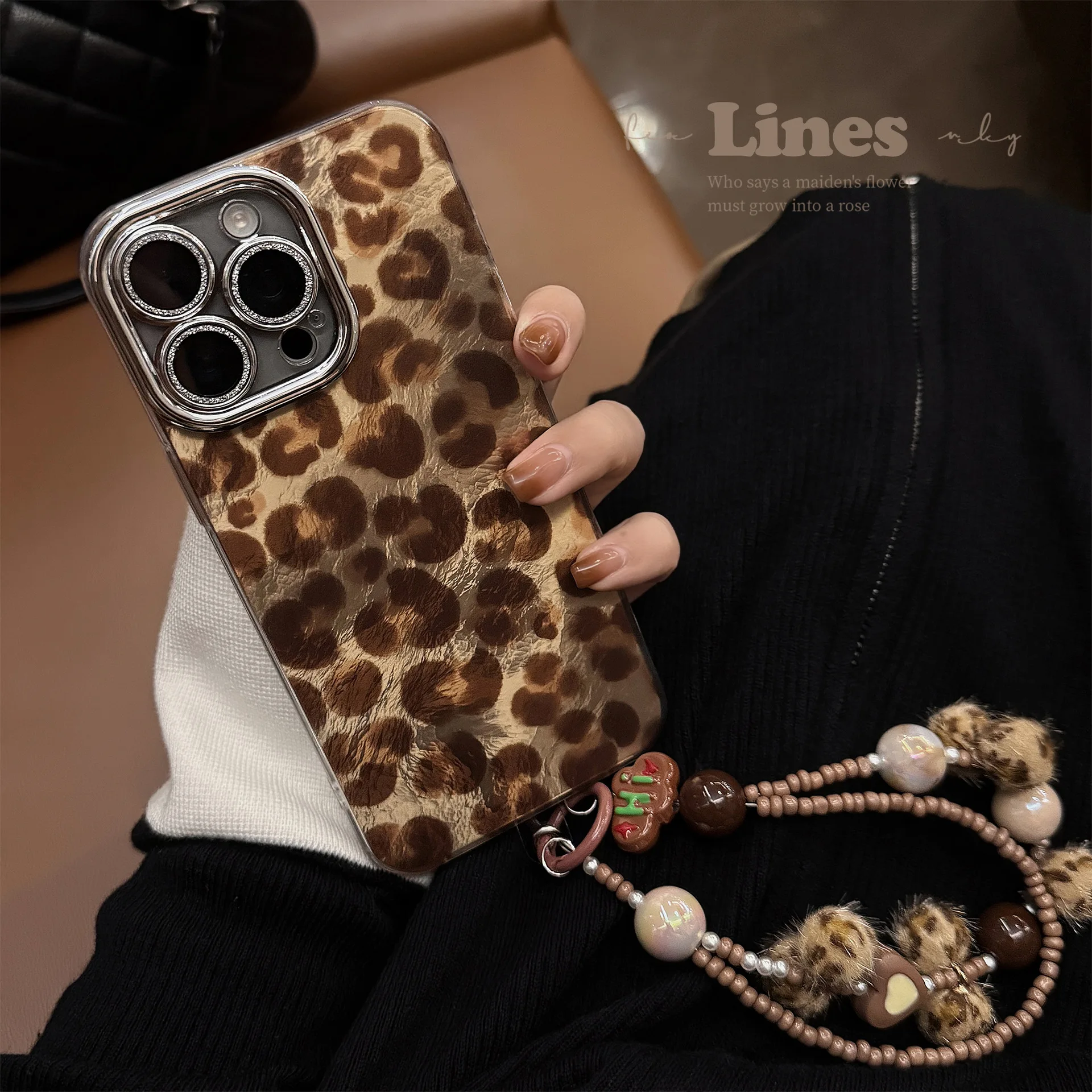 Luxury Leopard Print With Lany - Glitter Shockproof Case reseña y precio