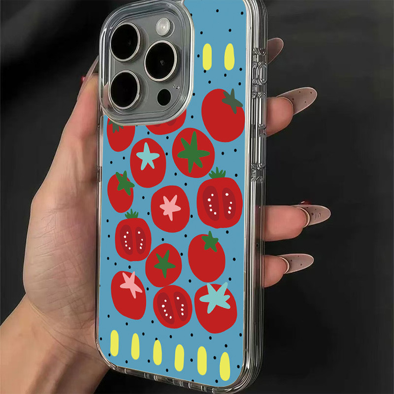 Simple Blue Background Tomato  - Phone Cases Blue reseña y precio