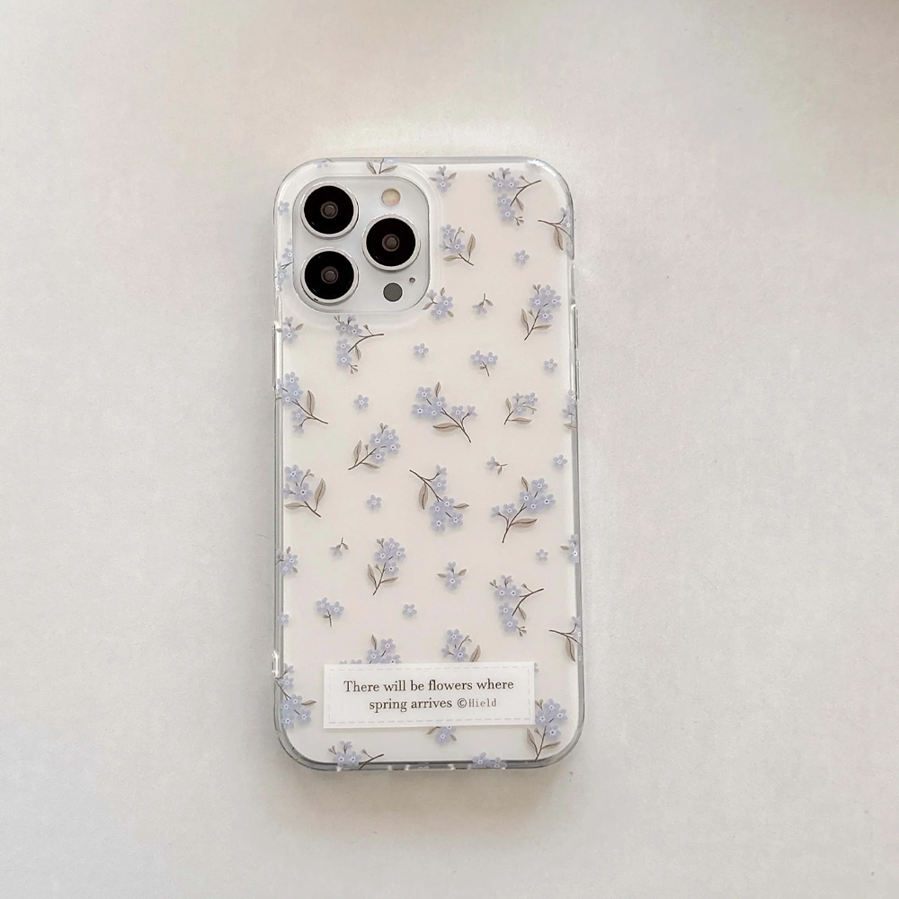 Pink and Blue White Flowers Fl - Phone Cases Blue reseña y precio