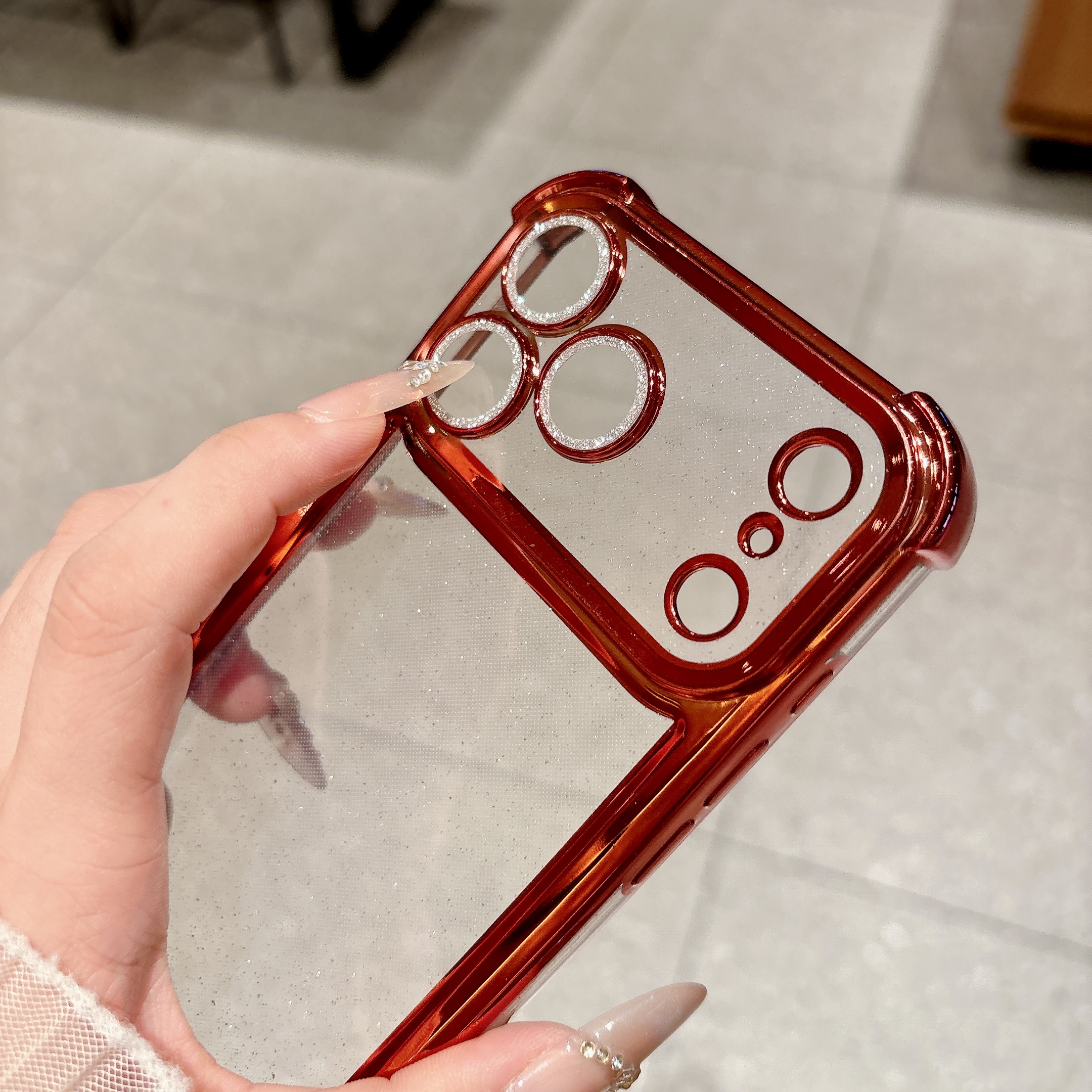 Four-Corner Transparent Glitte - Glitter Shockproof Case reseña y precio