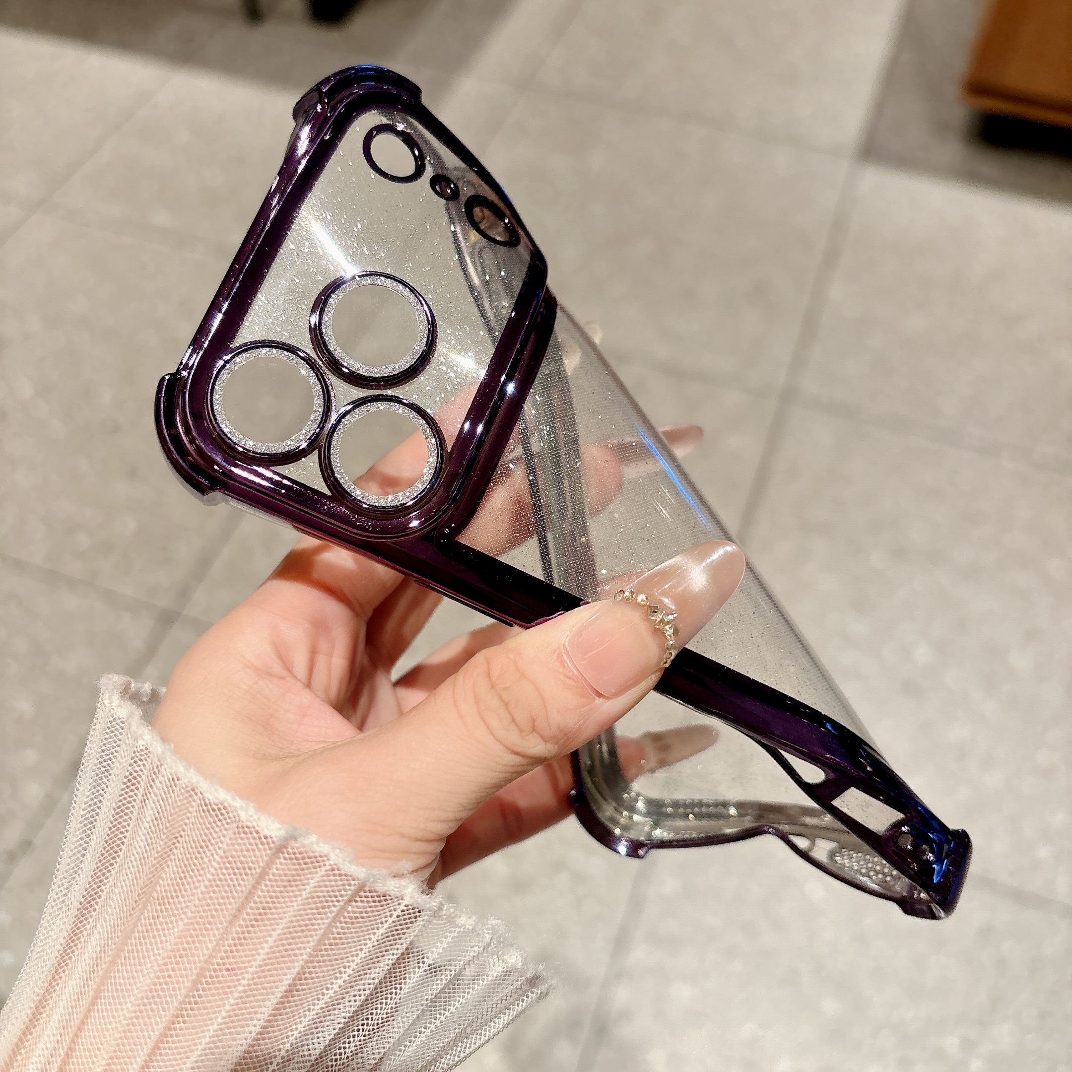 Four-Corner Transparent Glitte - Glitter Shockproof Case reseña y precio