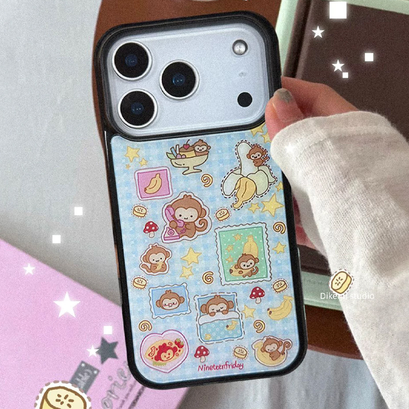 Korean Ins Blue Yellow Monkey  - Phone Cases Blue reseña y precio