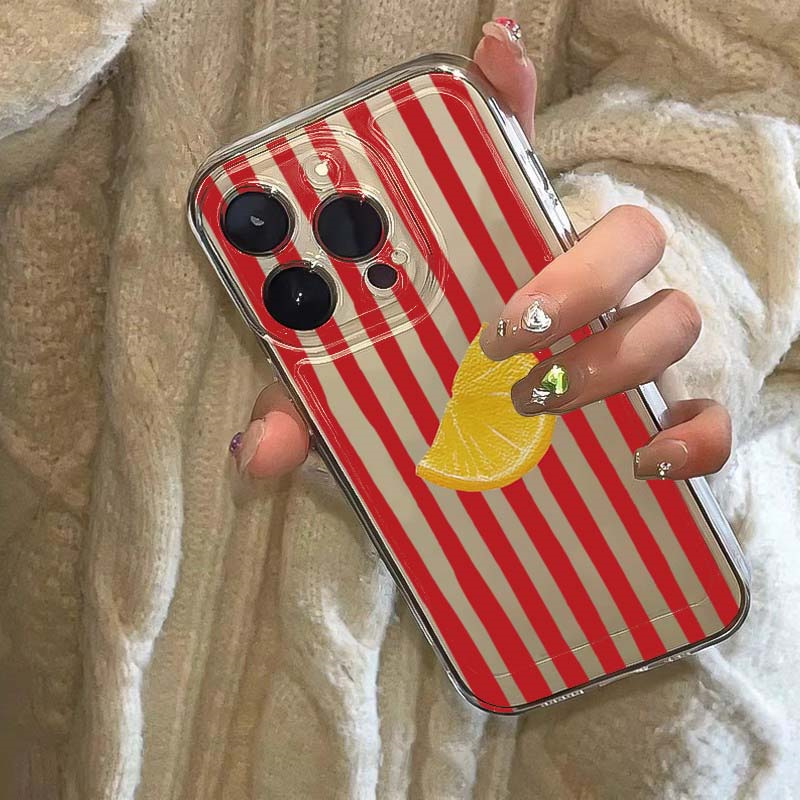 Lemon Red Pink Blue Stripe Des - Phone Cases Blue reseña y precio