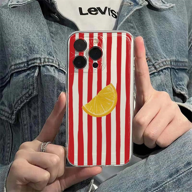 Lemon Red Pink Blue Stripe Des - Phone Cases Blue reseña y precio