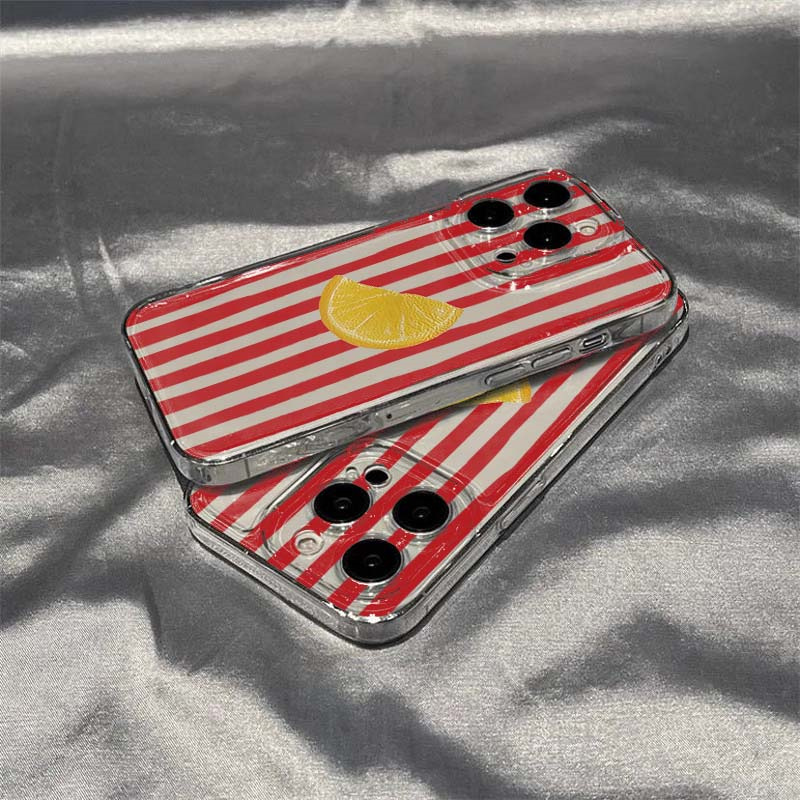 Lemon Red Pink Blue Stripe Des - Phone Cases Blue reseña y precio