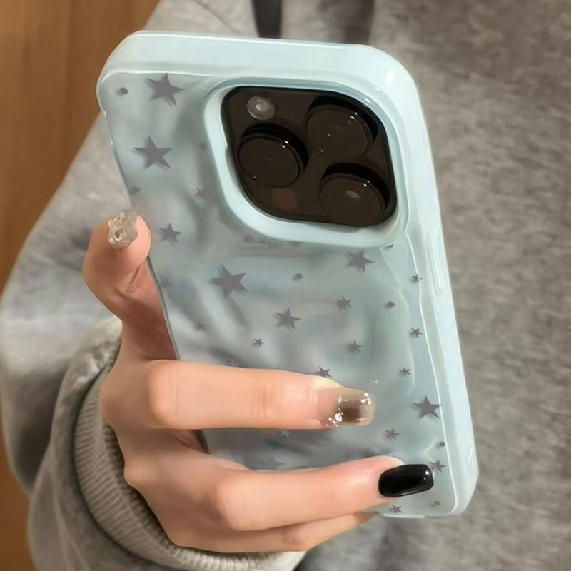 Minimalist Gray-Blue Star Wave - Phone Cases Blue reseña y precio