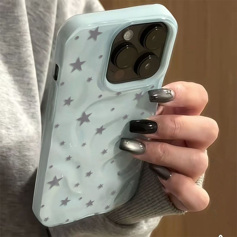 Minimalist Gray-Blue Star Wave - Phone Cases Blue reseña y precio